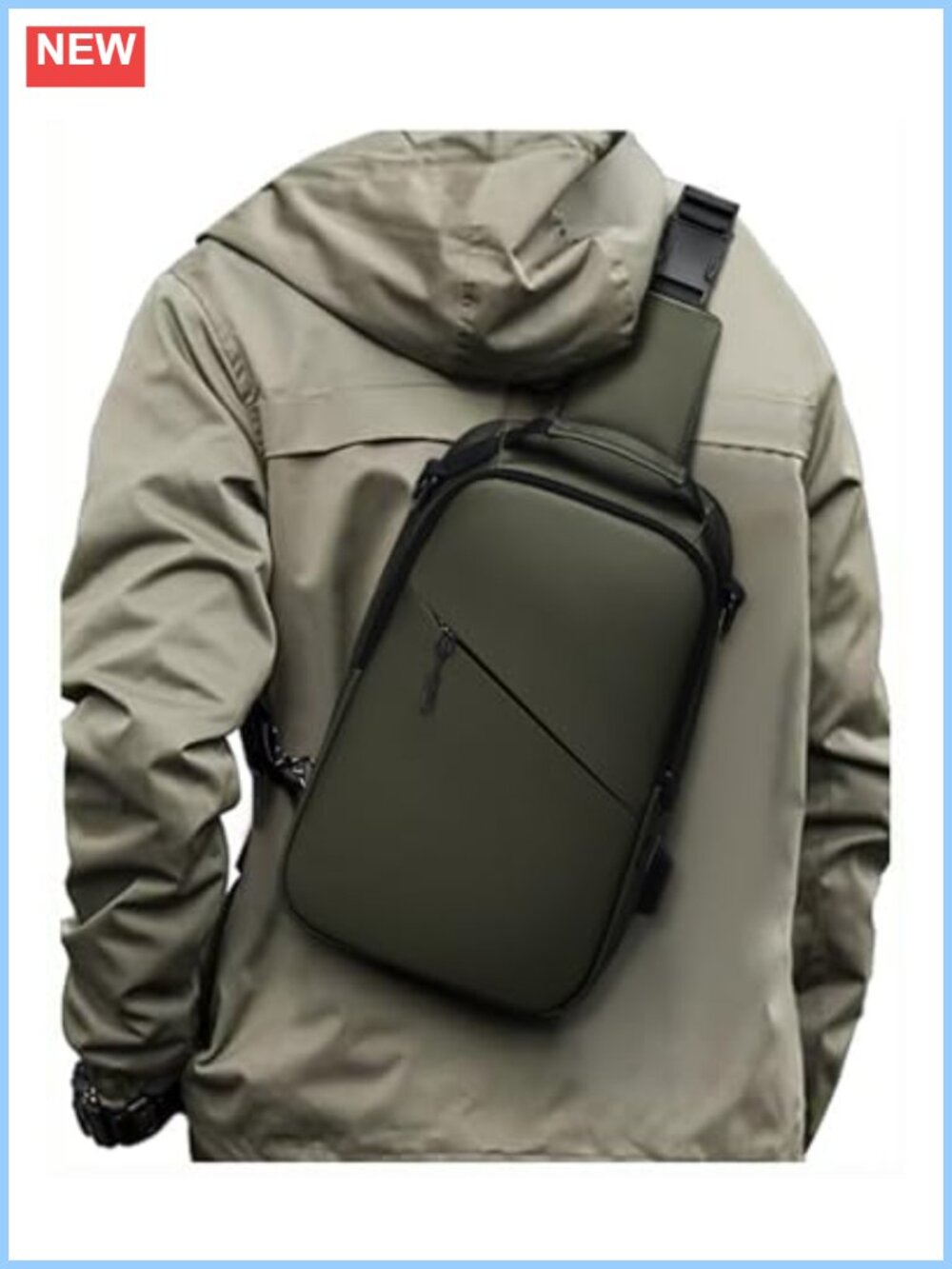 Waterproof Crossbody Sling Bag Men Women Canvas Strap Backpack